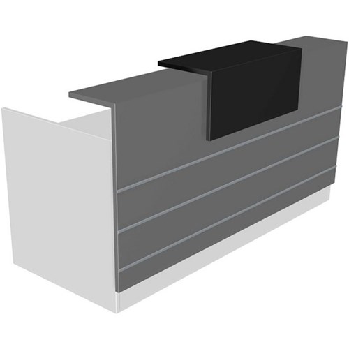 Euro II Reception Counter 1800mm Snowdrift/Storm Pearl /Black