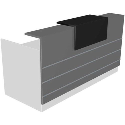 Euro II Reception Counter 2400mm Snowdrift/Storm Pearl/Black