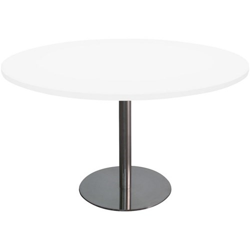 Meeting Table Round 1200mm Snowdrift/Chrome