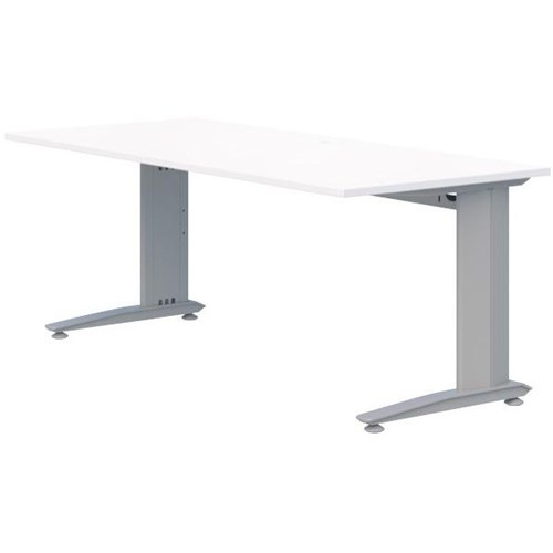 Energy Single User Desk 1200mm White/Silver