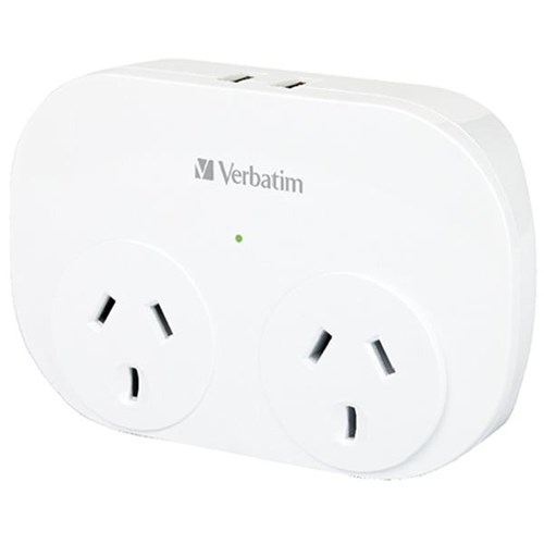 Verbatim Wall Adapter 2 Socket 2 USB