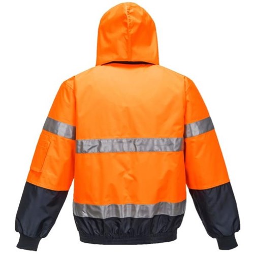 Portwest Hi Vis Bomber Jacket Day Night Orange/Navy