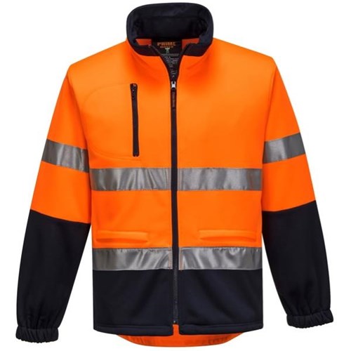 Portwest Hi Vis Brush Fleece Jacket Day Night Water Repellent Orange/Navy