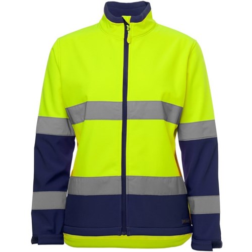 Men's Softshell Jacket Hi Vis Water Resist Day/Night Lime/Navy