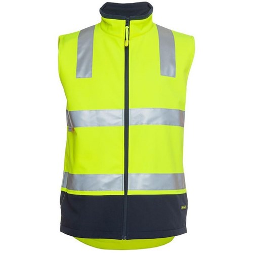 JB's Softshell Vest Hi Vis Water Resist Day/Night Lime/Navy