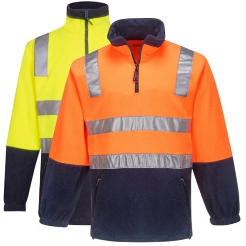 Portwest Hi Vis Polar Fleece Jacket With Tape Half Zip