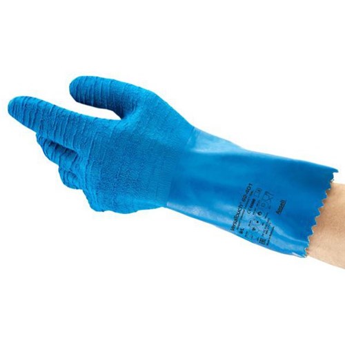 Ansell 62-401 Latex Gloves Blue, Bag of 6 Pairs