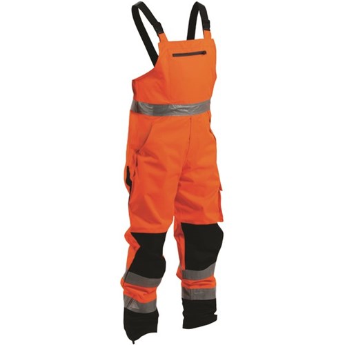 Bison Hi Vis Extreme BNOPO Bib Safety Trousers Orange