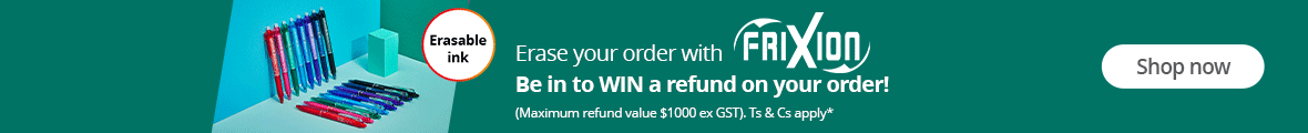 Be in to WIN* a refund on your order when you purchase selected Frixion pens or highlighters. Shop now.