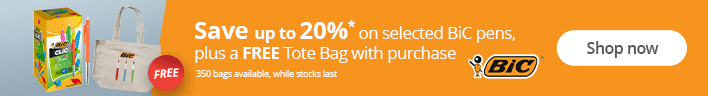 Save up to 20% on selected Bic pens plus a FREE Tote Bag with purchase. Shop now.